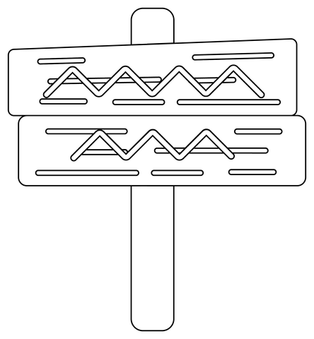 Wood Sign Coloring Page